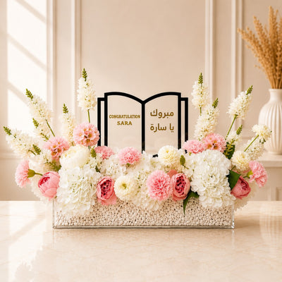 Personalized Artificial Flower Arrangement for Graduation