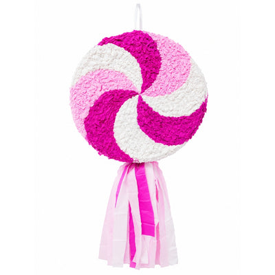 Round Shaped Pink And White Candy Pinata