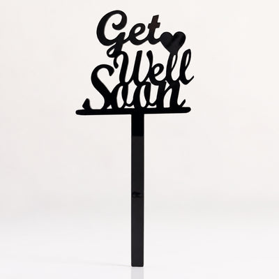 Get Well Soon Topper - Black - 28 x 19 cm