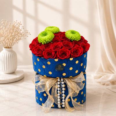 Romantic Red Rose Round Flower Bouquet Arrangement