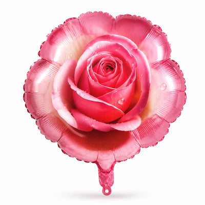 Rose Flower Foil Balloon - Pink - 1 Piece (Uninflated)