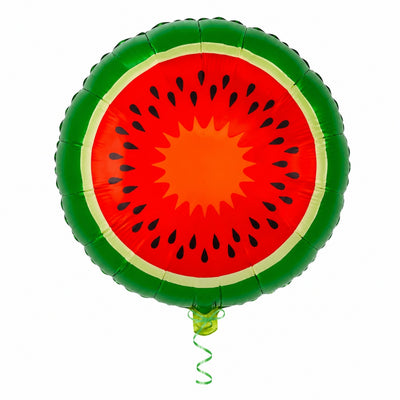 Round Watermelon Fruit Slice Party Decoration Foil Balloon - Helium