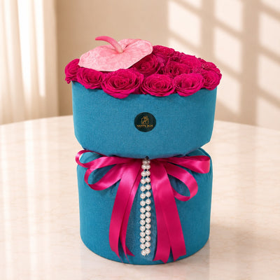 Fuchsia Rose Round Flower Bouquet For Love & Congratulations