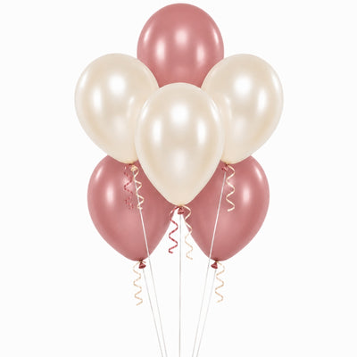 Sempertex Helium Balloon Combo Set - Rosewood And Satin Pearl - 6 Pcs