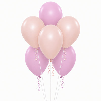 Sempertex Helium Balloon Combo Set - Pastel Dusk Lavender And Pastel Dusk Rose - 6 Pcs