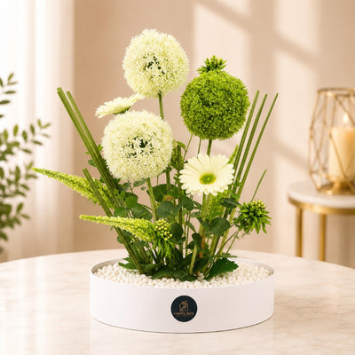 Artificial White and Green Floral Arrangement for Home Décor