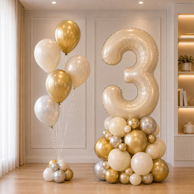 3 Number Party Decoration Balloon Arrangement