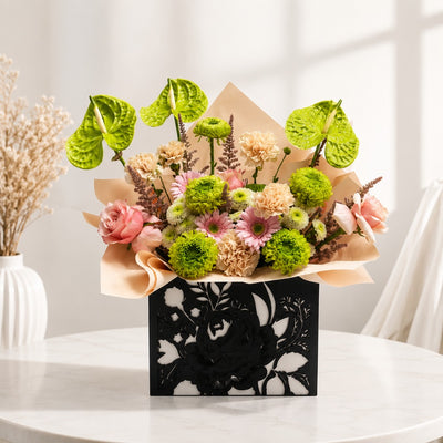 Elegant Mixed Fresh Flower Box Arrangement
