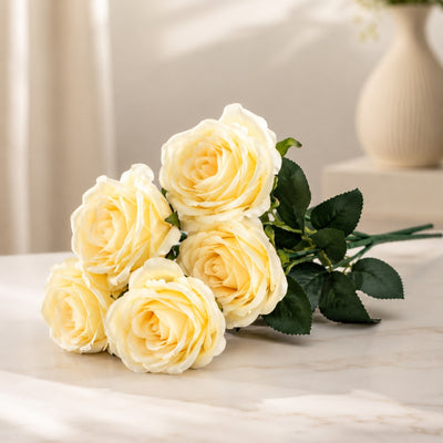 Artificial Ivory Rose - 1 Bunch