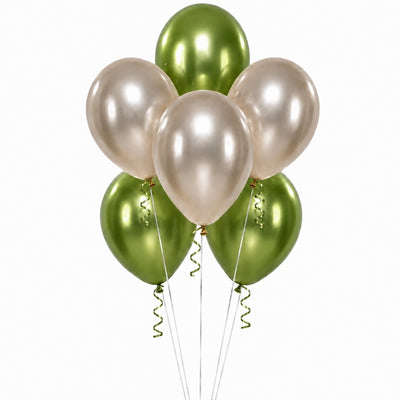 Sempertex Helium Balloon Combo Set - Reflex Champagne And Reflex Lime Green - 6 Pcs