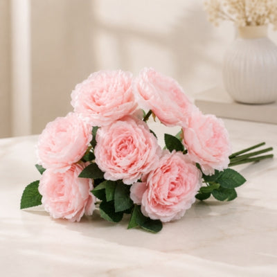 Artificial Light Pink Garden Rose - 1 Bunch