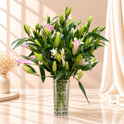 Classic Pink Lily Floral Arrangement