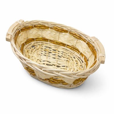 Bamboo Hamber Gift Basket Oval Small - 41X30X10Cm