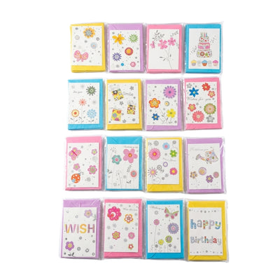 Flower Printed Gift Greeting Card With Envelope - Assorted Prints - 11X7.5 Cm ( 1 Pcs Only )