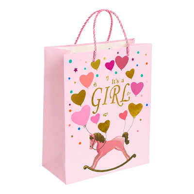 It'S A Girl Baby Shower Gift Bag - Pink - 26X32X10 Cm