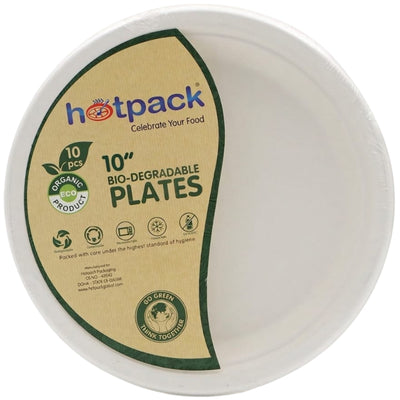 Hotpack Bio-Degradable Party Plates - 10 Inch - Pack Of 10 Pcs