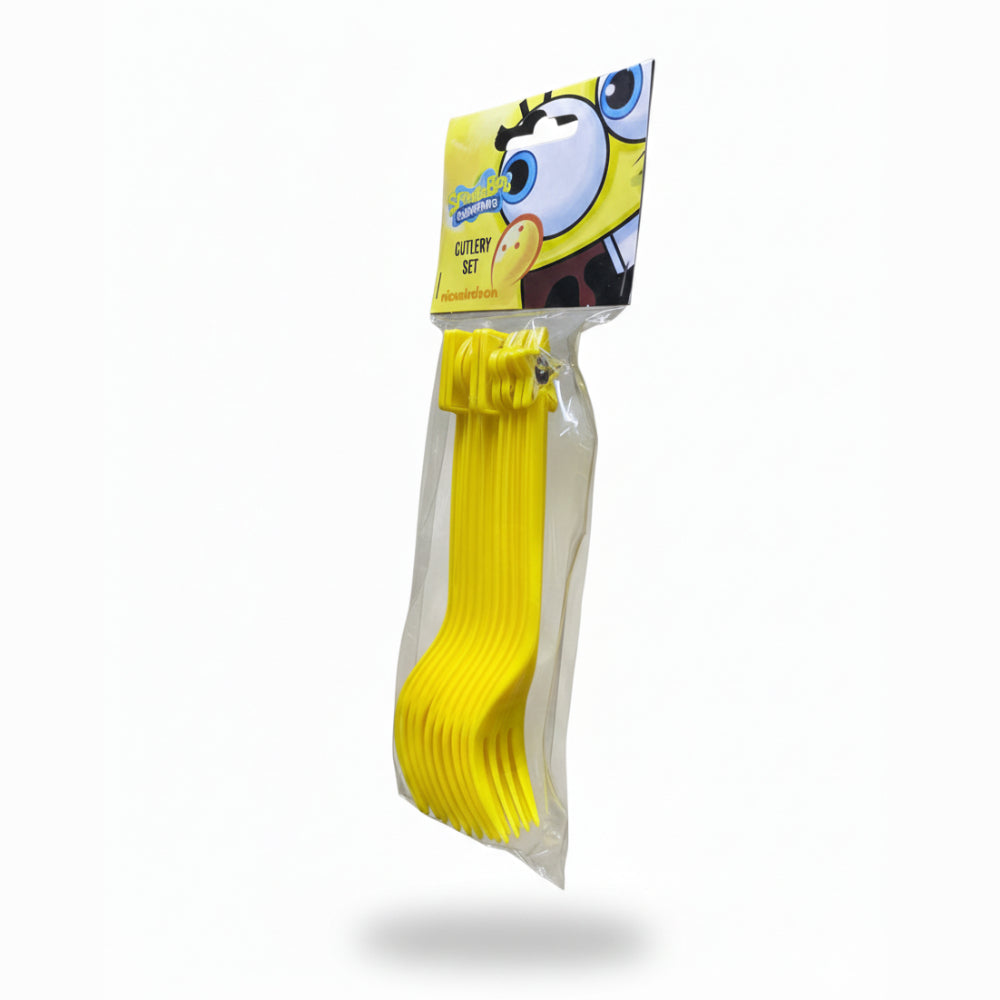 Sponge Bob Y - Plastic Cutlery - Fork 10 Pcs Set