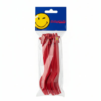 Smiley - Plastic Cutlery - Fork 10 Pcs Set