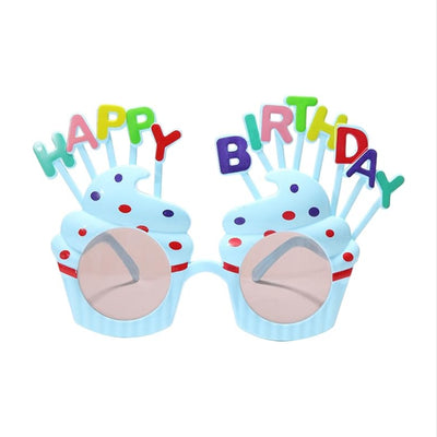 Happy Birthday Cake Designed Party Pvc Sunglass - Goggles - Light Blue