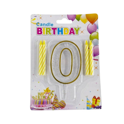 Happy Birthday Party Candle - Number 0