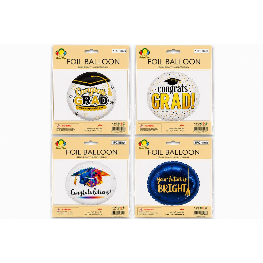 Graduation Foil Balloon - Assorted - 18 Inch - 1 Piece