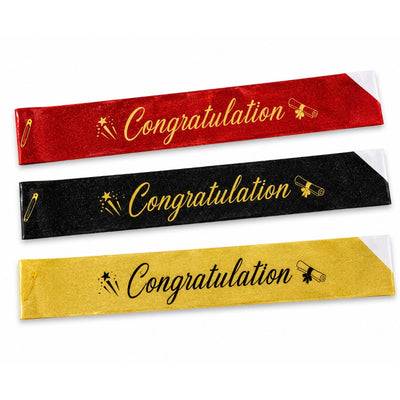 Congratulation Glitter Sash - Assorted - 1 Piece