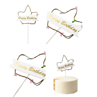 Happy Birthday Party Cake Decoration Led Lighting Topper - Crown Shape