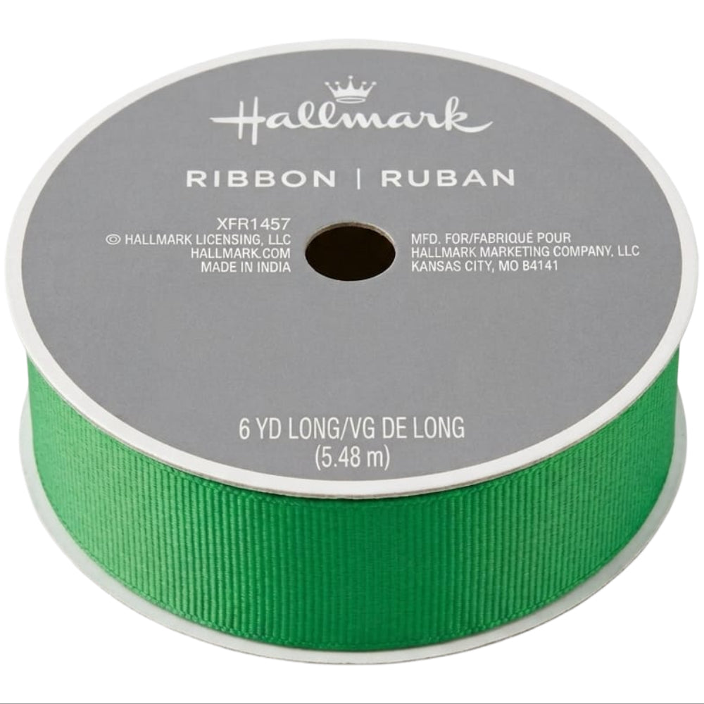 Hallmark Gift Wrapping Decorative Grossgrain Ribbon - Green Colour - 5.48 Meter