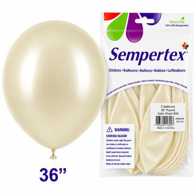 Sempertex Latex Balloons - Satin Pearl - Pack Of 2 - 36 Inch (Uninflated)