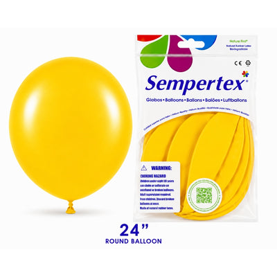 Sempertex Latex Balloons - Yellow - Pack Of 3 - 24 Inch (Uninflated)