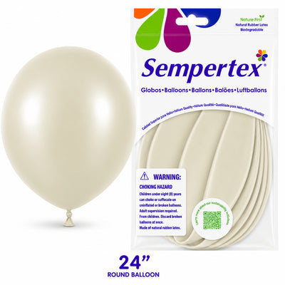 Sempertex Latex Balloons - Satin Pearl - Pack Of 3 - 24 Inch (Uninflated)