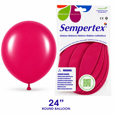 Sempertex Latex Balloons - Raspberry - Pack Of 3 - 24 Inch (Uninflated)