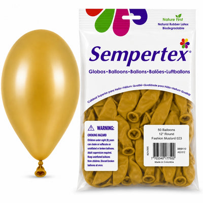 Sempertex Latex Balloons - Mustard - Pack Of 50 - 12 Inch (Uninflated)