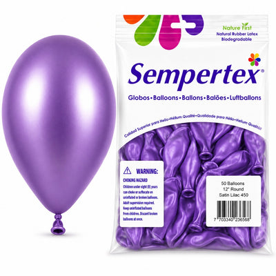 Sempertex Latex Balloons - Satin Lilac - Pack Of 50 - 12 Inch (Uninflated)