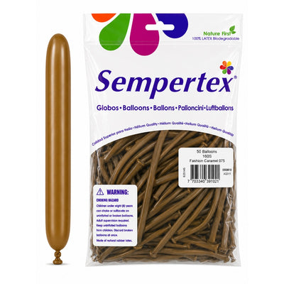 Sempertex Long Latex Twisting Balloons - Caramel - Pack Of 50 (Uninflated)