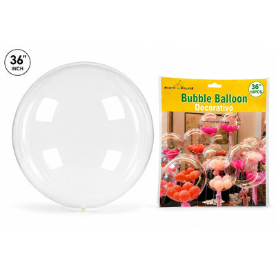 Clear Transparent Bobo Bubble Balloon - Pack Of 12 - 36 Inch (Uninflated)