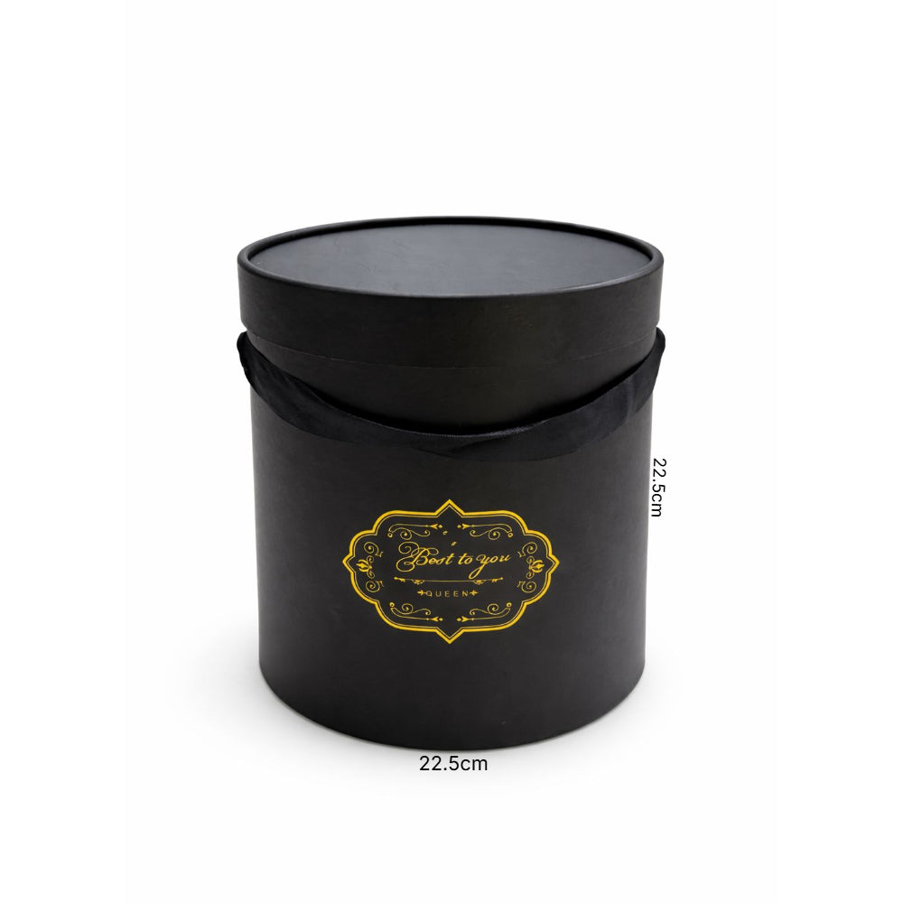 Gift Box Black Colour Round - Small - 22.5X22.5Cm