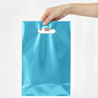 Plain Light Blue Party Loot Bags - 29X16 Cm - Pack Of 10 Pcs