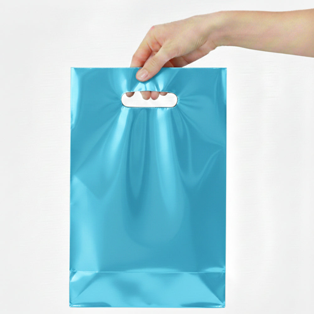 Plain Light Blue Party Loot Bags - 29X16 Cm - Pack Of 10 Pcs