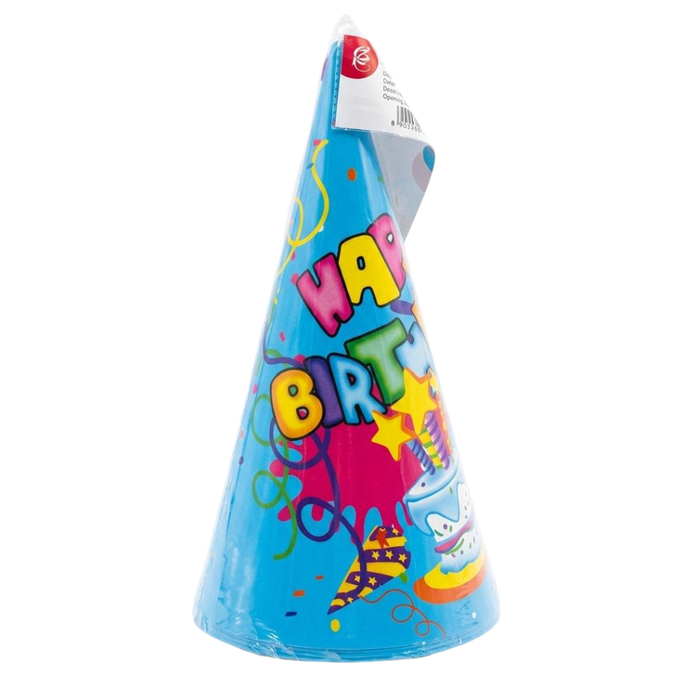 Happy Birthday Party Cone Cap - Party Hat - Blue