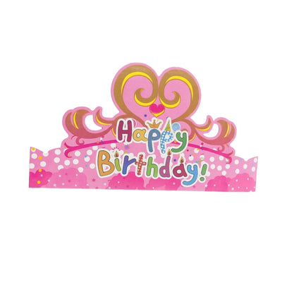 Happy Birthday Themed Party Cap With Light - Party Hat - Pink