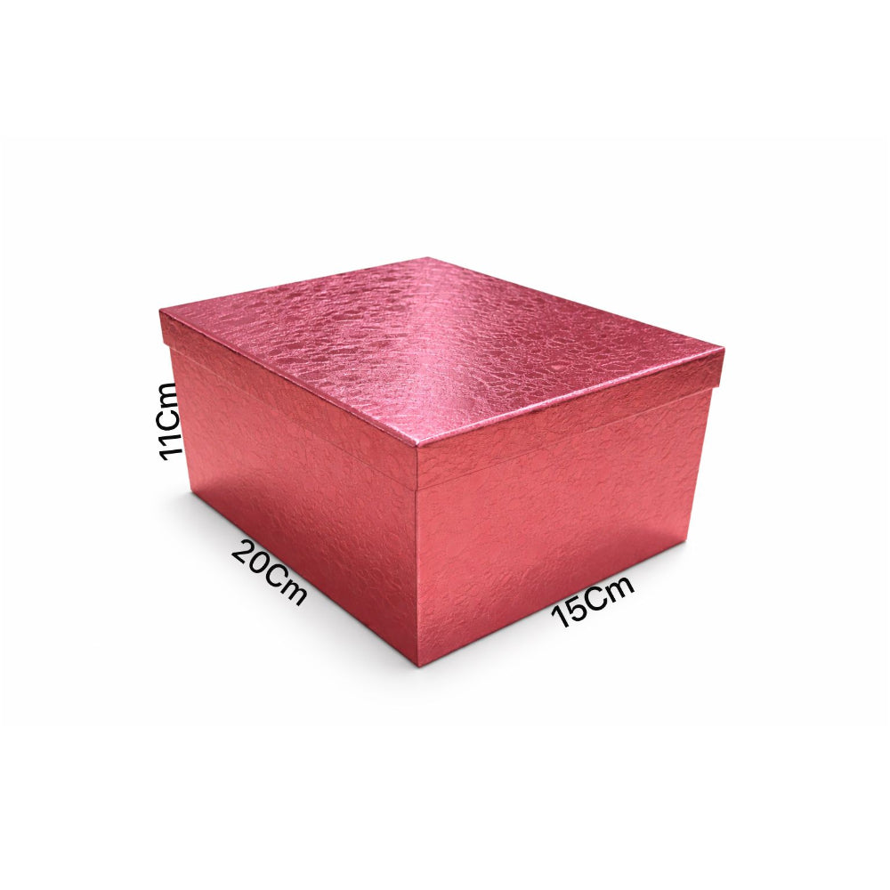 Gift Box Metallic Pink - Medium - 20X11X15Cm