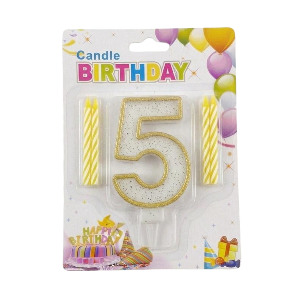 Happy Birthday Party Candle - Number 5