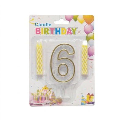 Happy Birthday Party Candle - Number 6