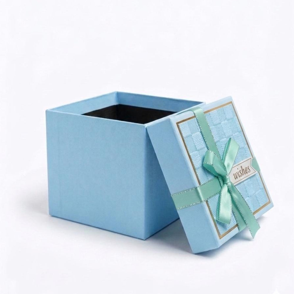 Gift Box Sky Blue Colour - 13X12X13Cm