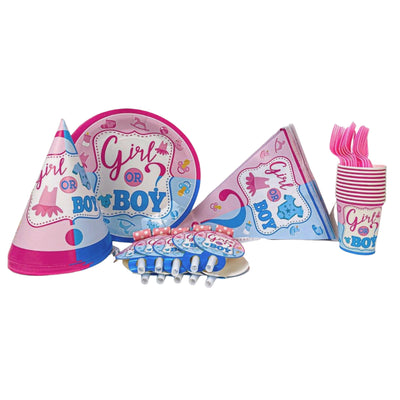 Girl Or Boy Gender Reveal Party Set - Dining Set