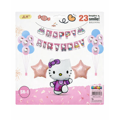 Party Decoration Hello Kitty Themed Balloons And Foil Balloons - Kit 23Pcs