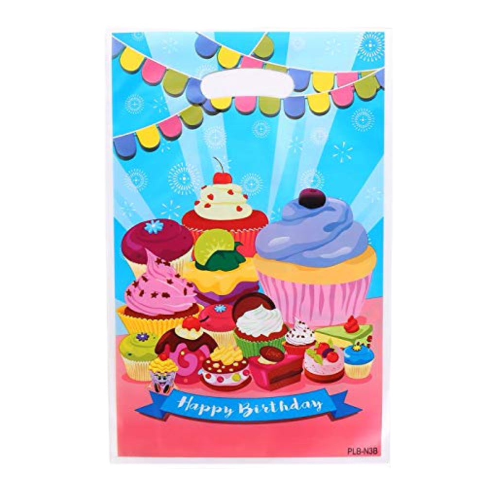 Happy Birthday Cupcake Theme Party Loot Bag - 29X16 Cm - Pack Of 10 Pcs