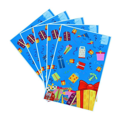 Happy Birthday Gift Box Theme Party Loot Bag - Blue - 29X16 Cm - Pack Of 10 Pcs