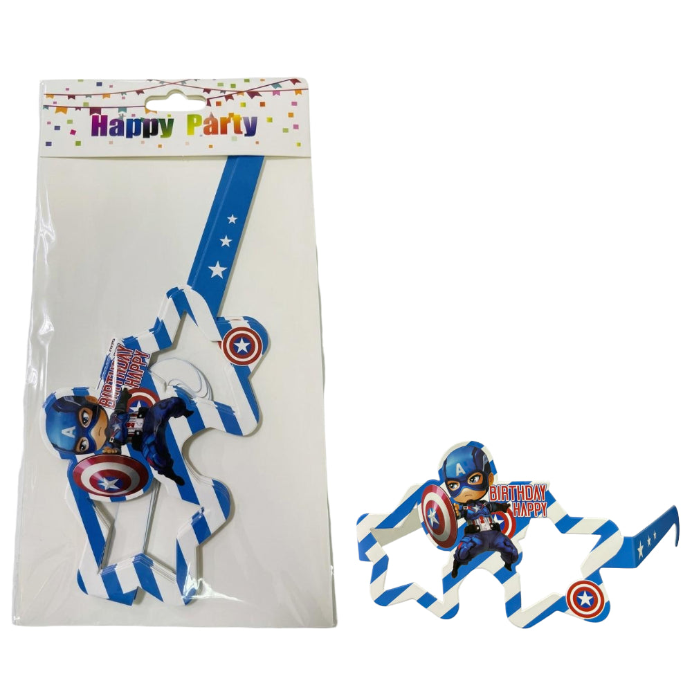 Captain America Theme Happy Birthday Party Glasses - Goggles